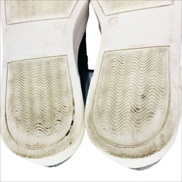 Shellys London Kimmie Black Perforated Leather Oxford Sneakers Shoe EU 37 US 6.5 - Picture 8 of 9